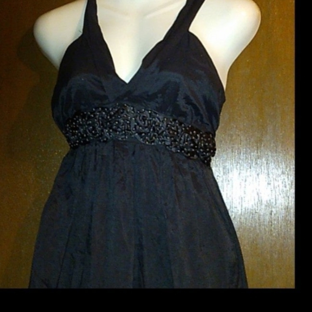 rebecca taylor silk little Black Midi Halter Dress